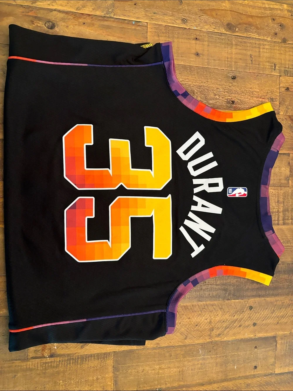 Jordan PHX #35 Black Basketball Jersey with Orange and Purple Accents